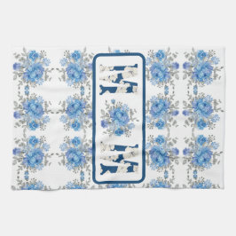 Mors dag Blue Blommigt Mamma Kökshandduk