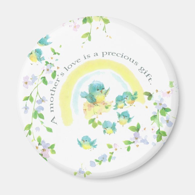 Mors dag Blue Love birds Magnet (Framsidan)