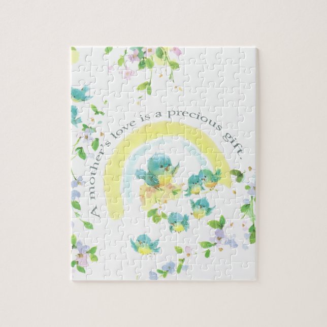 Mors dag Blue Love birds Pussel (Vertikal)