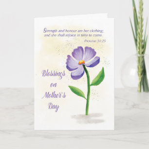 Mors dag Bluting Violet Flower Scripture Kort