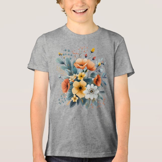 Mors dag Boho blommor Clipart-619830 T Shirt (Framsida)