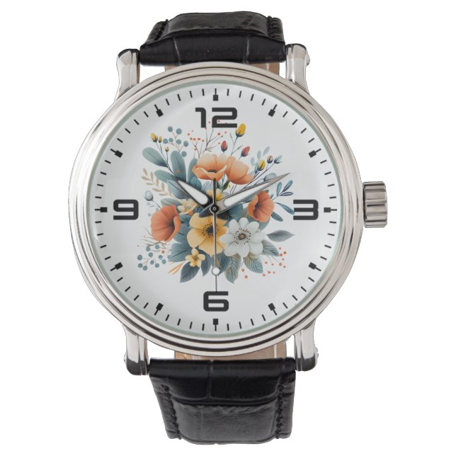 Mors dag Boho blommor Clipart-61983 Armbandsur (Framsida)