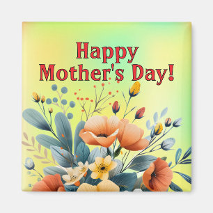 Mors dag Boho blommor Clipart-61983 Nyckelring Magnet