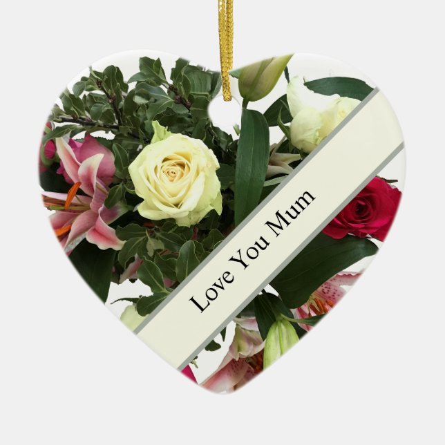 Mors dag Bouquet Julgransprydnad Keramik (Framsidan)