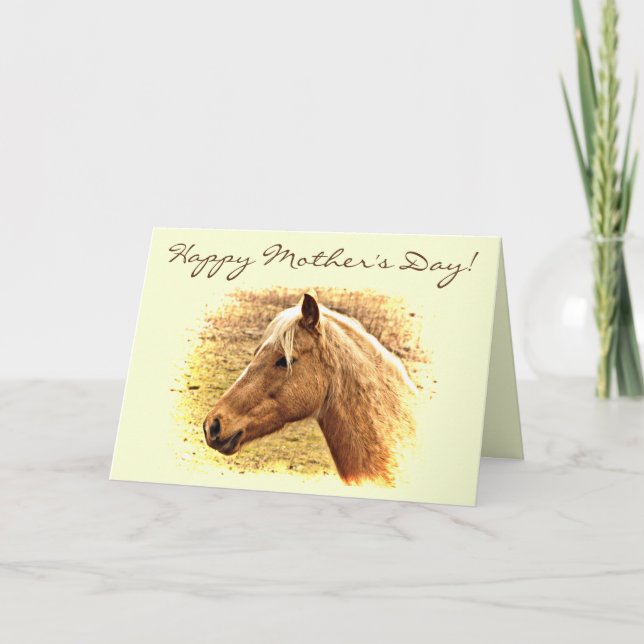 Mors dag Brown Horse Animal Card Kort (Framsida)