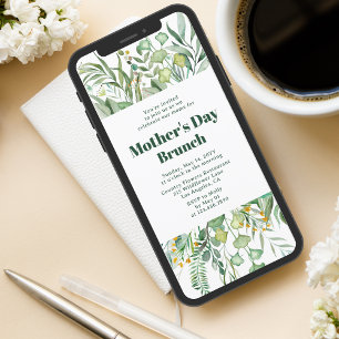 Mors dag Brunch Elegant Botanisk Akvarell Inbjudningar
