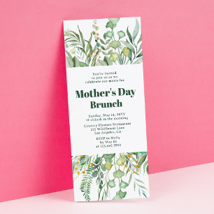 Mors dag Brunch Elegant Botaniskt vattenbruk Inbjudningar