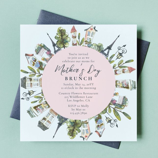 Mors dag Brunch Elegant Fransk Paris Inbjudningar (Skapare uppladdad)
