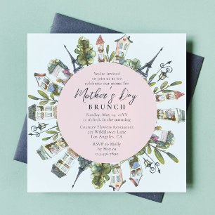 Mors dag Brunch Elegant Fransk Paris Inbjudningar