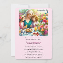 Mors dag Brunch Familjeinbjudan Inbjudningar