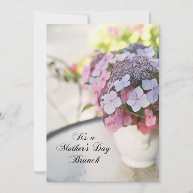Mors dag Brunch-inbjudan med blommor Inbjudningar (Framsida)