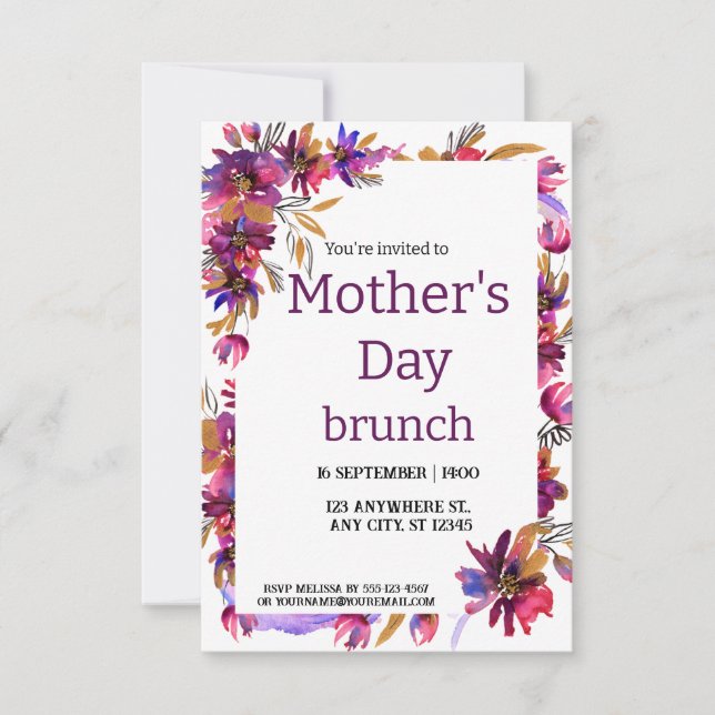 Mors dag Brunch Inbjudningar (Framsida)