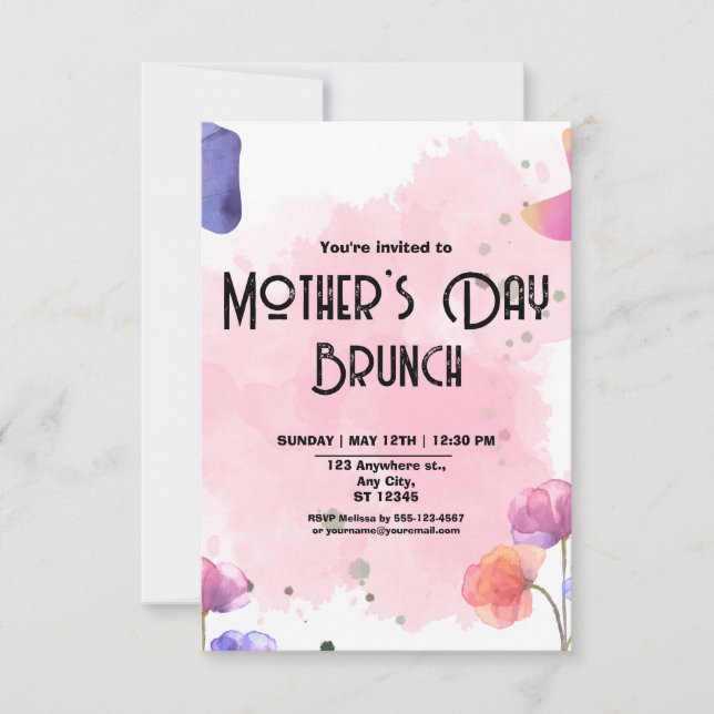 Mors dag Brunch Inbjudningar (Framsida)