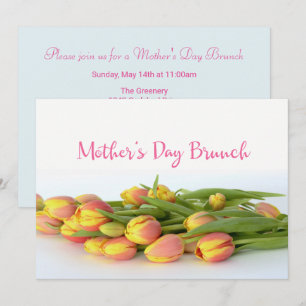 Mors dag Brunch med Gult- och Orange Tulips Inbjudningar