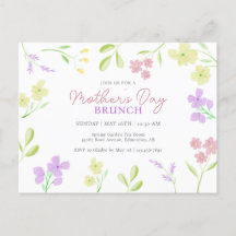 Mors dag Brunch Mjuk blomster vattenfärg Pastell