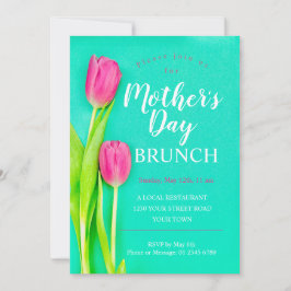 Mors dag Brunch Tulip Blommigt Inbjudningar