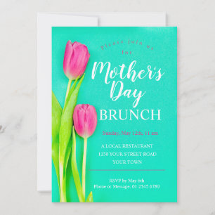 Mors dag Brunch Tulip Blommigt Inbjudningar