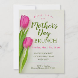 Mors dag Brunch Tulip Blommigt Inbjudningar