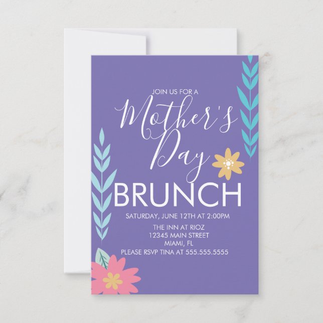 Mors dag Brunch Vår Grönska Kort (Framsida)