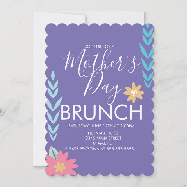 Mors dag Brunch Vårgrönska Inbjudningar (Framsida)