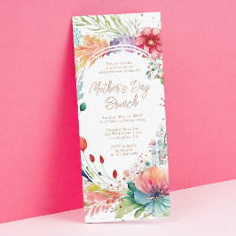 Mors dag Brunch Watercolor Wildblommor Blommigt Inbjudningar
