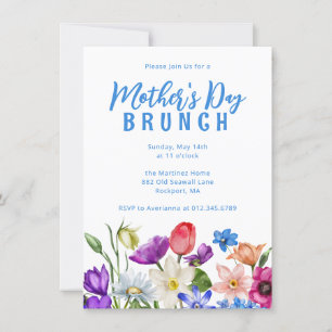 Mors dag Brunch Wildblomma Inbjudningar