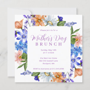 Mors dag Brunch Wildblomma Inbjudningar