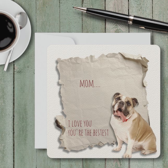 Mors dag Bulldog Mamma Card Kort (Mothers Day is a great time to show mom how special she is, but any day is a day to say I love you!)