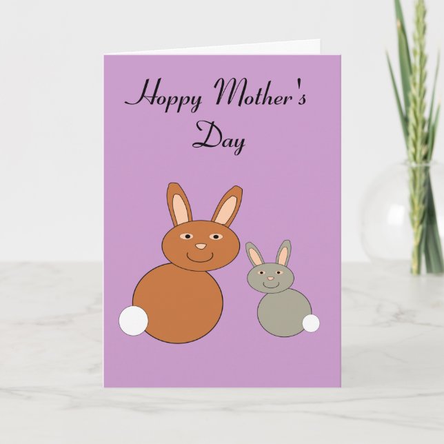 Mors dag Bunnies Anpassningsbar Card Kort (Framsida)