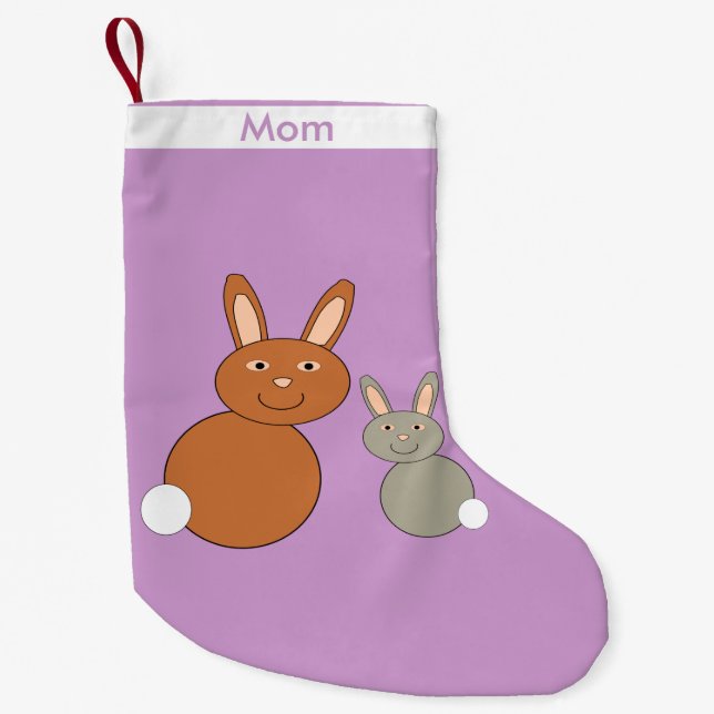 Mors dag Bunnies Anpassningsbar - julklapp Liten Julstrumpa (Framsidan)