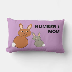 Mors dag Bunnies Anpassningsbar nummer 1 Mamma Pil Lumbarkudde
