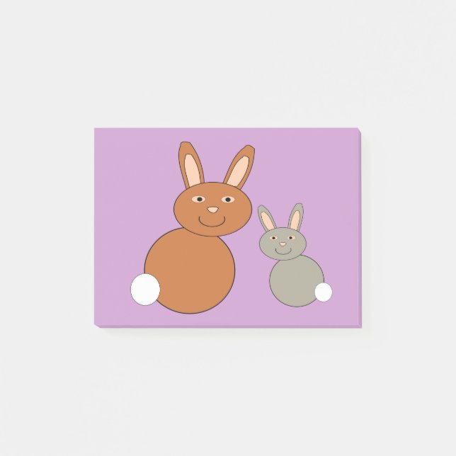 Mors dag Bunnies Post har anteckningar Pad Post-it Block (Framsida)