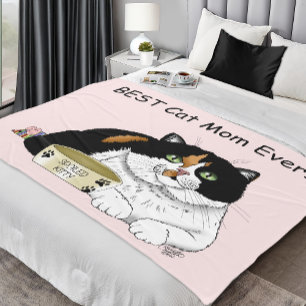Mors dag Calico Cat Fleecefilt