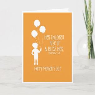 Mors dag Card Bible Verse Boy Silhouette Kort