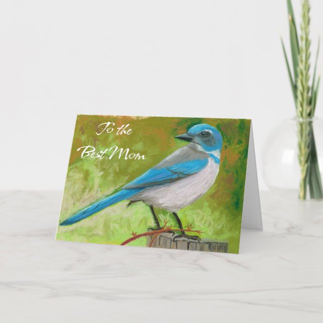 Mors dag Card Blue Jay Tack Kort (Framsida)