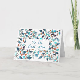 Mors dag Card Bluegreen Vine Kort