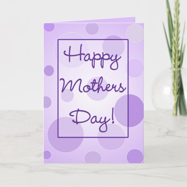 Mors dag Card Lila Bubbles Kort (Framsida)