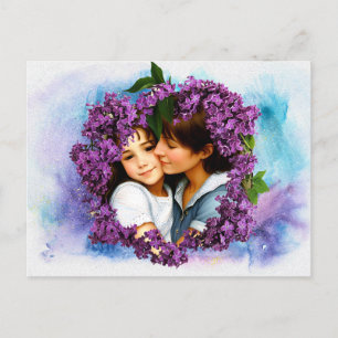 Mors dag Card Lilacs Personlig Photo Ram Vykort