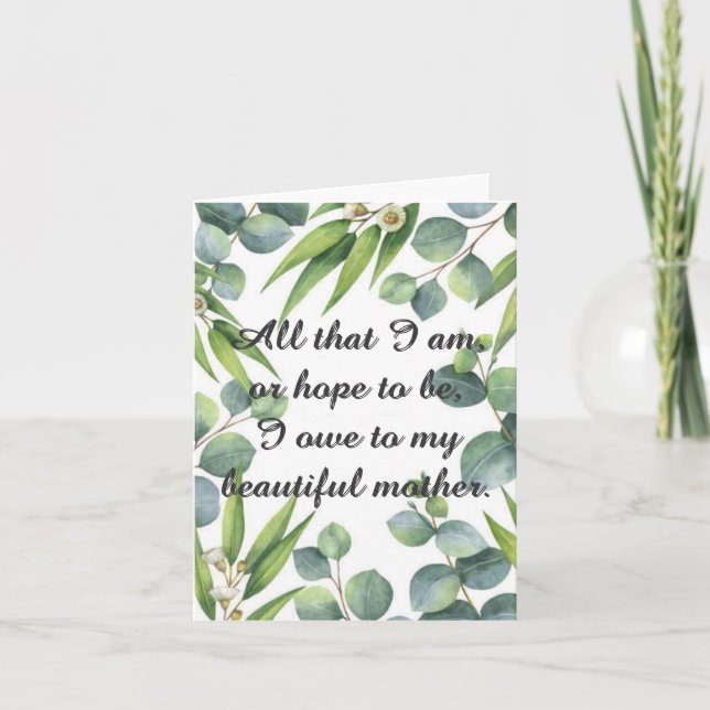 Mors dag Card - min vackra Mor Kort (Framsida)