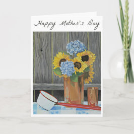 Mors dag Card Solros Bouquet Kort