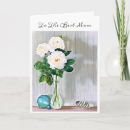 Mors dag Card Vit ros Kort