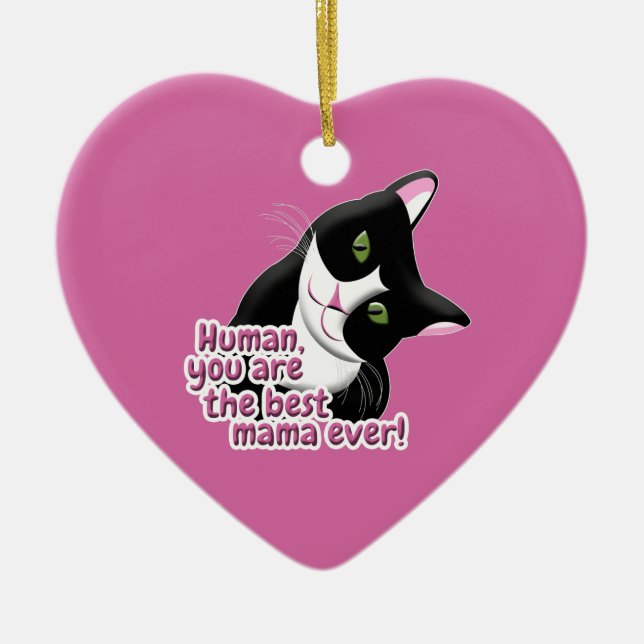 Mors dag Cat Julgransprydnad Keramik (Framsidan)