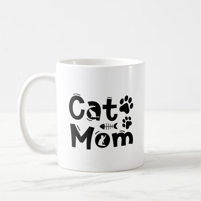 Mors dag Cat Mamma Kaffemugg (Vänster)