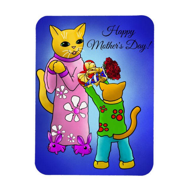 Mors dag Cats Magnet (Vertikal)