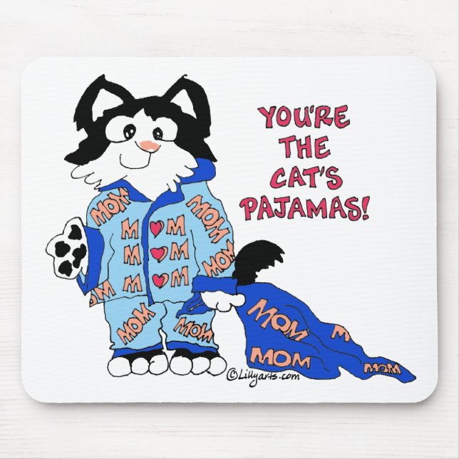 Mors dag Cats Pajamas Roligt Kattunge MOUSEpad Musmatta (Framsidan)