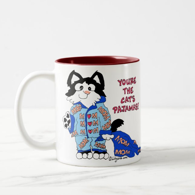 Mors dag Cats Pajamas Roligt Kattunge Mugg (Vänster)