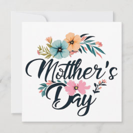 Mors dag Centerblommor Orange Aqua Rosa 2025 Julkort