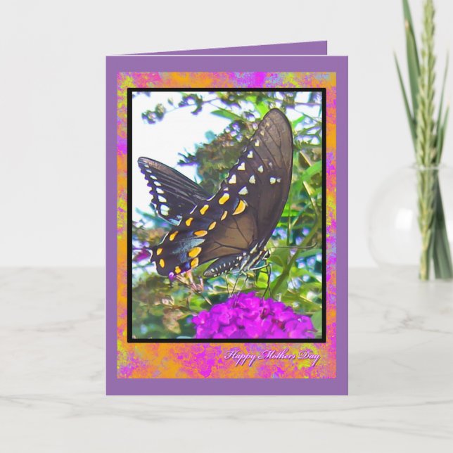 Mors dag certifikat för fjäril-hälsning kort (Framsida)