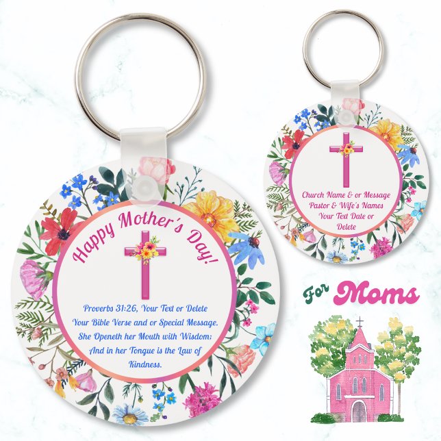 Mors dag Church Gift Ideas, Proverbs 31:26 eller Nyckelring (Catholic mom gifts. Mother's Day ideas for church ladies. Small Mother's Day gifts for church ladies)