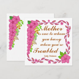 Mors dag citerar ur Emily Dickinson Card